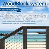 Angel Sar 10-Pair Black Cool CR26 Cable Railing Kit, 1/8 in. Swage, T316 SS, Fits 2 in. x 2 in. & 4 in. x 4 in. Posts