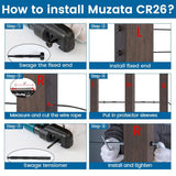 Angel Sar 10-Pair Black Cool CR26 Cable Railing Kit, 1/8 in. Swage, T316 SS, Fits 2 in. x 2 in. & 4 in. x 4 in. Posts