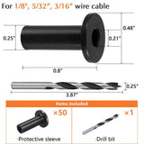 Angel Sar Marine Grade Stainless Steel Cable Protector Sleeves for 1/8 in. x 5/32 in. x 3/16 in. Wire Ropes (50-Pack)