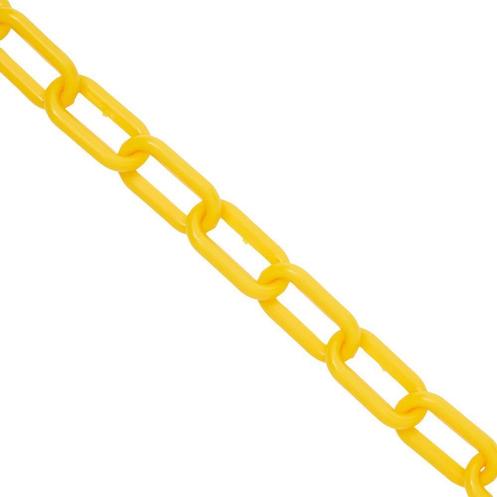 Angel Sar 1.5 in. x 100 ft. Plastic Yellow Chain Link, Plastic Privacy Safety Barrier Chain for Warehouse Decoration Fence 1-Pack