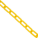 Angel Sar 1.5 in. x 100 ft. Plastic Yellow Chain Link, Plastic Privacy Safety Barrier Chain for Warehouse Decoration Fence 1-Pack
