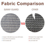 Angel Sar 3'x10' Brown-Grey Polyethylene Balcony Privacy Screen Fence, Chain Link Fabric Roll UV Protection Shield for Balcony