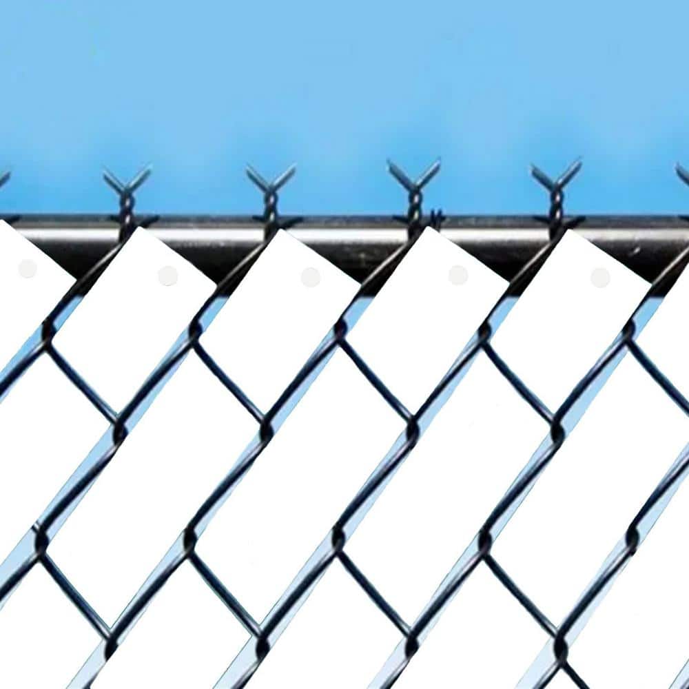 Angel Sar White 246 ft. x 0.15 ft. Polyvinyl Chloride PVC Chain Link Fence Slat, Privacy Tape (200-Piece Button Puncher Included)