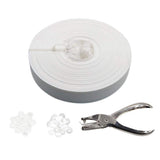 Angel Sar White 246 ft. x 0.15 ft. Polyvinyl Chloride PVC Chain Link Fence Slat, Privacy Tape (200-Piece Button Puncher Included)