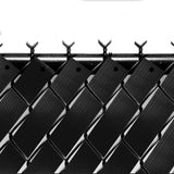 Angel Sar Black 246 ft. x 0.15 ft. Polyvinyl Chloride PVC Chain Link Fence Slat, Privacy Tape (200-Piece Button Puncher Included)
