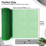 Angel Sar 15.7 in. x 10 ft. Plastic Chicken Wire Fence Mesh, Hexagonal Fencing Poultry Netting for Coop Farm Garden Green