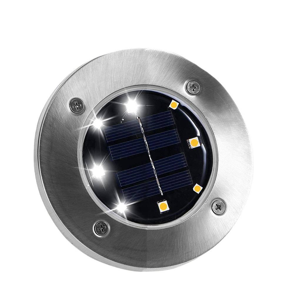 Angel Sar Cold Solar Ground Lights, 8 LED Garden Lights Solar Powered (12-Pack)