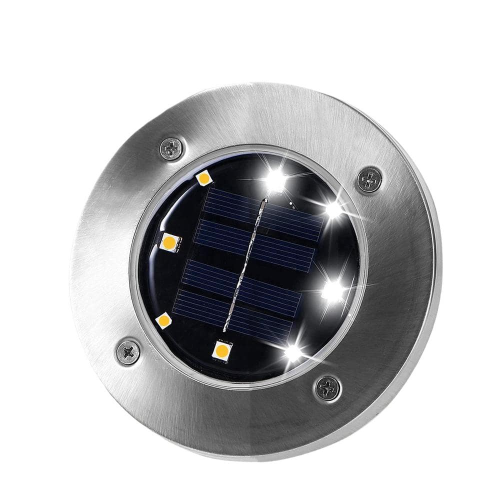 Angel Sar Cold Solar Ground Lights, 8 LED Garden Lights Solar Powered (12-Pack)