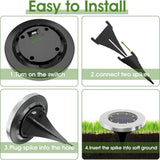 Angel Sar Solar Ground Lights, 8 LED Garden Lights Solar Powered (12-Pack)