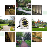 Angel Sar Solar Ground Lights, 8 LED Garden Lights Solar Powered (12-Pack)