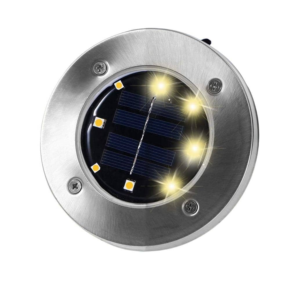 Angel Sar Solar Ground Lights, 8 LED Garden Lights Solar Powered (12-Pack)