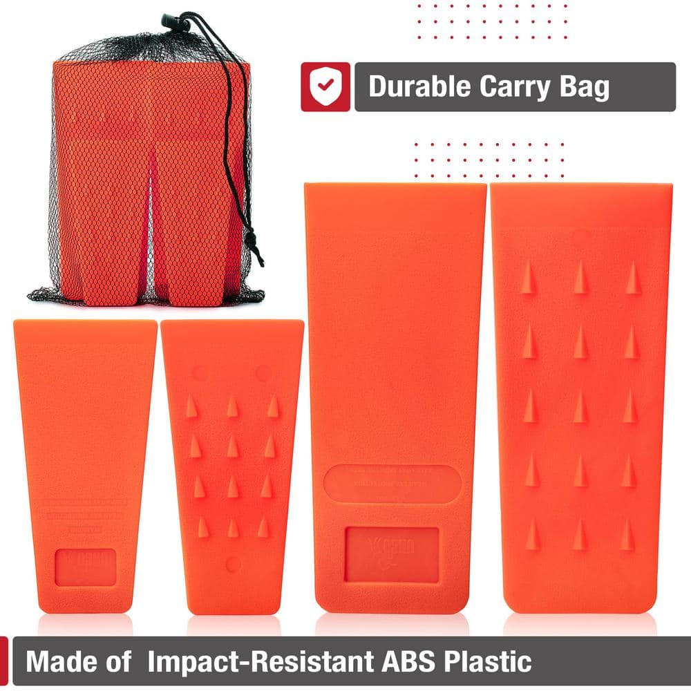 Angel Sar Tree Felling Wedges with Spikes and Storage Bag for Trees (4-Pack)