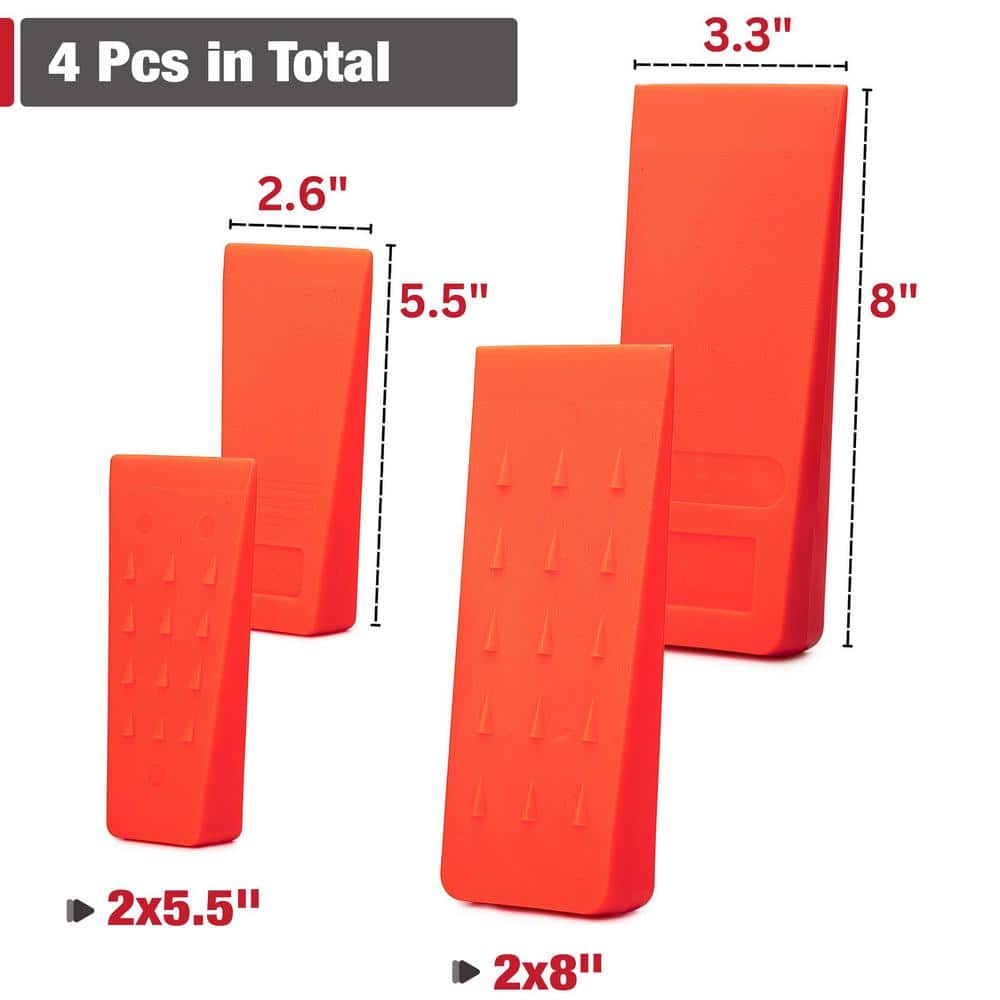 Angel Sar Tree Felling Wedges with Spikes and Storage Bag for Trees (4-Pack)