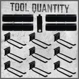 Angel Sar 64 in. Heavy Duty Garage Organization Rack with 4-Packs Rails and 9-Adjustable Hooks, Max Load 600 lbs.