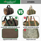 Angel Sar Dark Brown Waxed Canvas Firewood Carrier Bag - Large Log Tote for Indoor/Outdoor Use