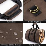 Angel Sar Dark Brown Waxed Canvas Firewood Carrier Bag - Large Log Tote for Indoor/Outdoor Use