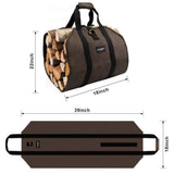 Angel Sar Dark Brown Waxed Canvas Firewood Carrier Bag - Large Log Tote for Indoor/Outdoor Use