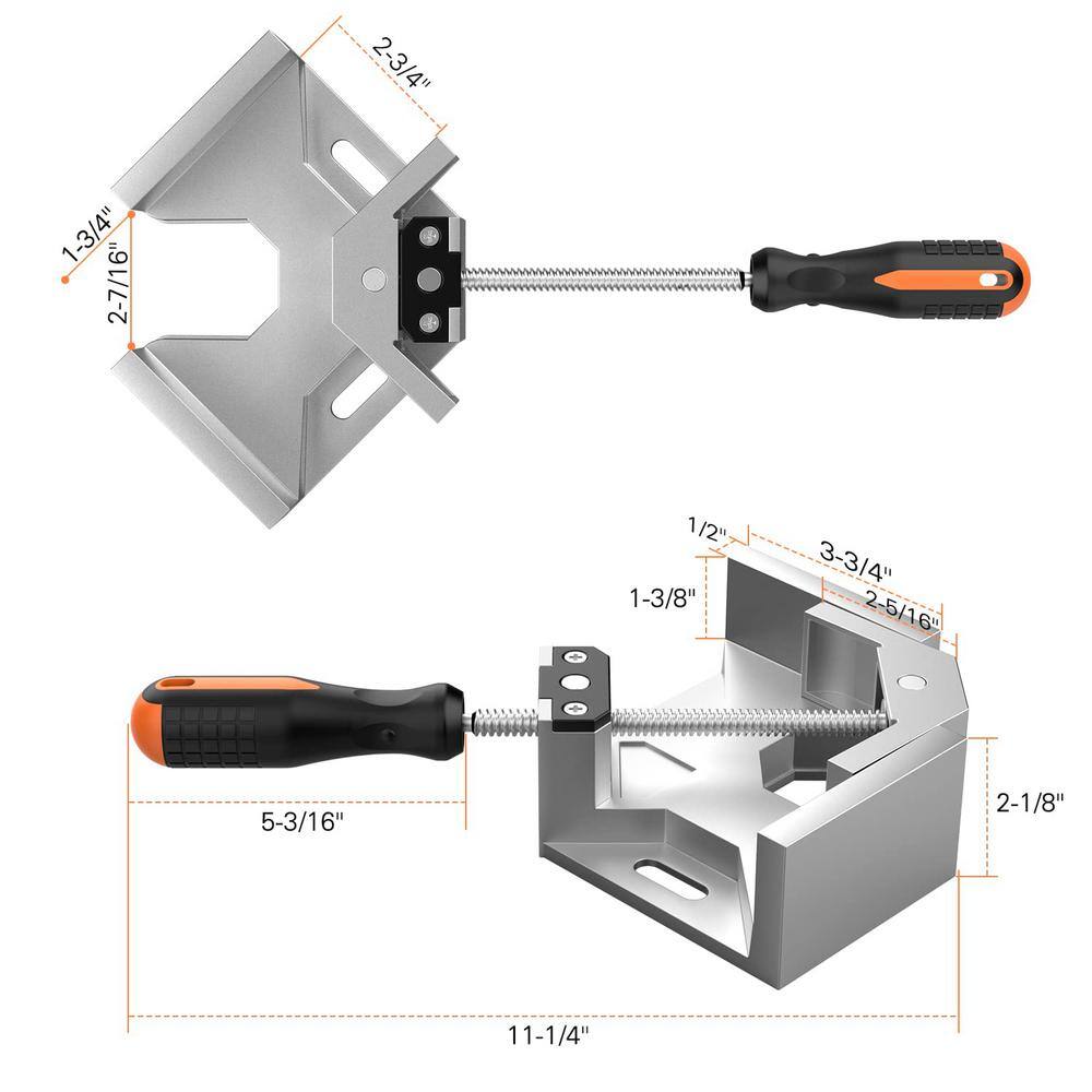 Angel Sar 4 Pack 90° Aluminum Alloy Right Angle Clamp, Single Handle Woodworking Tools for Photo Frame Vise Holder