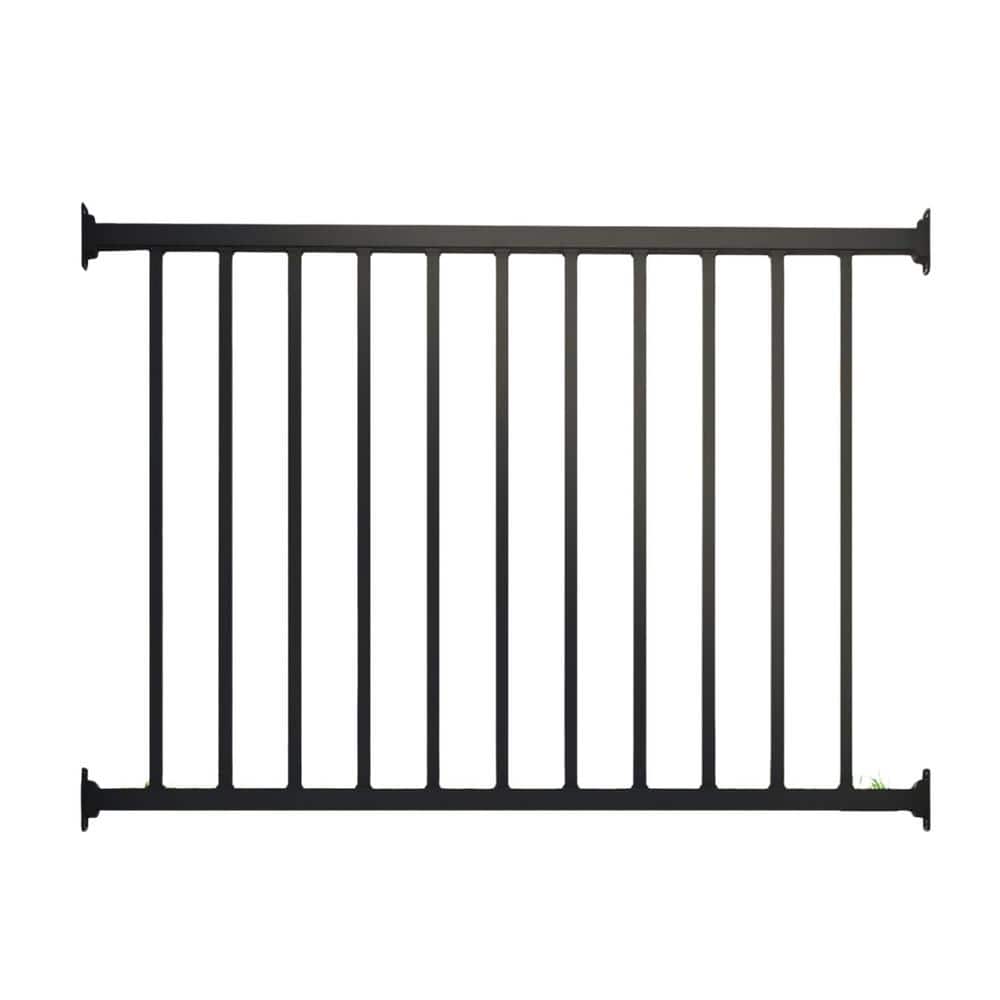 Angel Sar 48 in. H x 36 in. W Black Iron Stair Railing Kit, for Deck, Wrought Iron Deck Railing Kit and Porch Railing