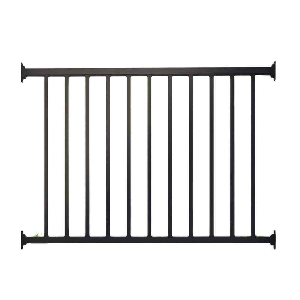 Angel Sar 48 in. H x 36 in. W Black Iron Stair Railing Kit, for Deck, Wrought Iron Deck Railing Kit and Porch Railing