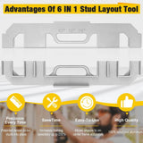 Angel Sar 6-in-1 Framing Tools, Aluminum Framing Stud Layout Tool for 12/14/16/18/20/24
