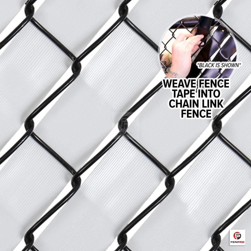 Angel Sar 40 sq. ft. 0.1 in. x 2 in. x 250 ft. Polyethylene (LDPE) White Privacy Slat Roll, Chain Link Fence Privacy Tape