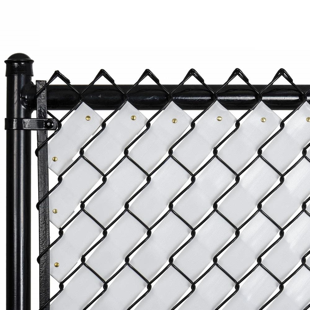 Angel Sar 40 sq. ft. 0.1 in. x 2 in. x 250 ft. Polyethylene (LDPE) White Privacy Slat Roll, Chain Link Fence Privacy Tape