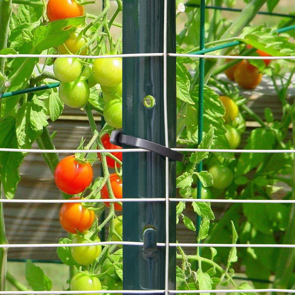 Angel Sar 48 in. x 1.2 in. x 1.2 in. Metal Fence Post U Post Green for Garden Wire Fence Steel Garden Post Sign Post (10-Pack)