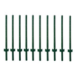 Angel Sar 48 in. x 1.2 in. x 1.2 in. Metal Fence Post U Post Green for Garden Wire Fence Steel Garden Post Sign Post (10-Pack)