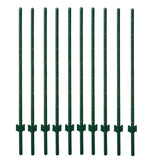 Angel Sar 60 in. x 1.2 in. x 1.2 in. Metal Fence Post U Post Green for Garden Wire Fence Steel Garden Post Sign Post (10-Pack)