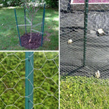 Angel Sar 48 in. x 1.2 in. x 1.2 in. Metal Fence Post U Post Green for Garden Wire Fence Steel Garden Post Sign Post (5-Pack)