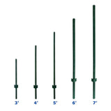 Angel Sar 48 in. x 1.2 in. x 1.2 in. Metal Fence Post U Post Green for Garden Wire Fence Steel Garden Post Sign Post (5-Pack)
