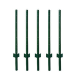 Angel Sar 48 in. x 1.2 in. x 1.2 in. Metal Fence Post U Post Green for Garden Wire Fence Steel Garden Post Sign Post (5-Pack)