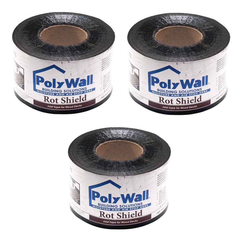 Angel Sar 4 in. x 100 ft. Deck Joist Tape, Weather-Resistant Deck Flashing for Wood Decks Beams Roof (3-Pack)