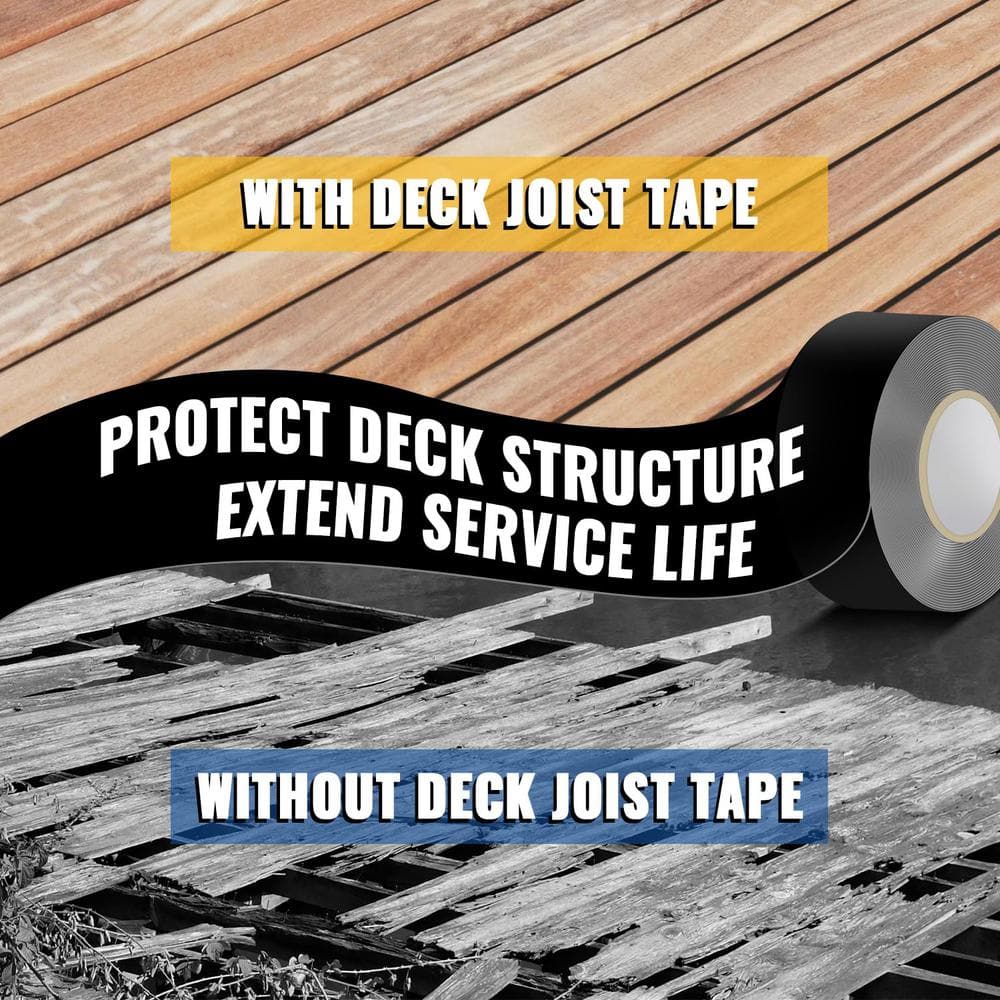 Angel Sar 2 in. x 50 ft. Deck Joist Butyl Tape, Weather-Resistant Deck Flashing for Wood Decks Beams Roof (2-Pack)