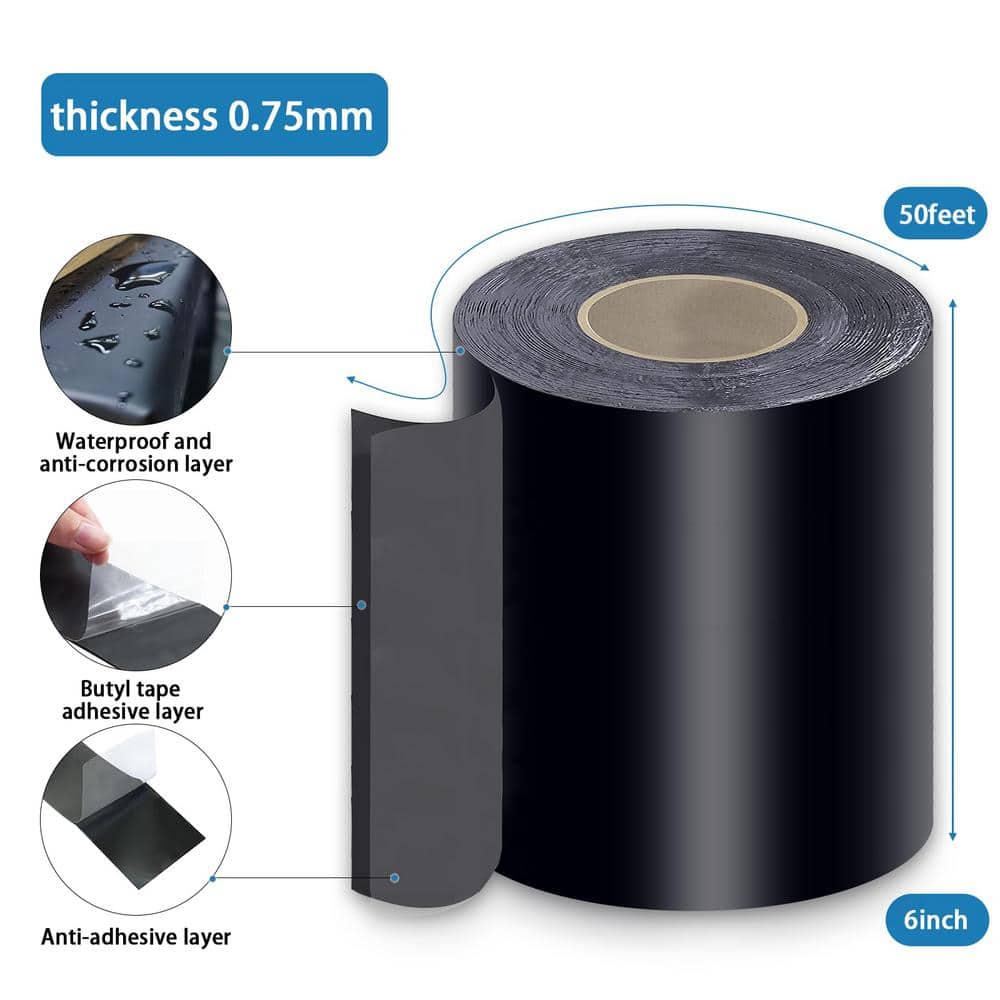 Angel Sar Deck Joist Tape, Weather-Resistant Deck Flashing for 6 in. x 50 ft. Wood Decks Beams Roof (2-Pack)