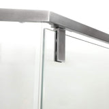 ANGELES HOME 34-1/8 in. W x 72 in. H Neo Angle Pivot Semi Frameless Corner Shower Enclosure in Brushed Nickel Finish with Hardware