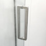 ANGELES HOME 34-1/8 in. W x 72 in. H Neo Angle Pivot Semi Frameless Corner Shower Enclosure in Brushed Nickel Finish with Hardware