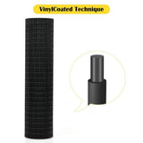 ANGELES HOME 3 ft. x 50 ft. 16-Gauge Black Vinyl Coated Welded Wire Mesh 1.5 in.