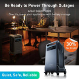 Anker 6000W/9000W Peak SOLIX F3800 Push Button Start All-in-one Power Station Battery Generator for Home Emergency Backup, RV