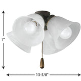 Progress Lighting Fan Light Kits Collection 4-Light Antique Bronze Ceiling Fan Light Kit