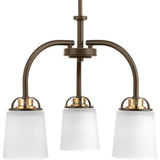 Progress Lighting West Village Collection 3-Light Antique Bronze Etched Double Prismatic Glass Farmhouse Chandelier Light