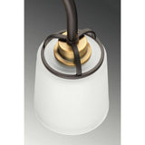Progress Lighting West Village Collection 3-Light Antique Bronze Etched Double Prismatic Glass Farmhouse Chandelier Light