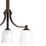 Progress Lighting Topsail Collection 3-Light Antique Bronze Etched Parchment Glass Coastal Chandelier Light