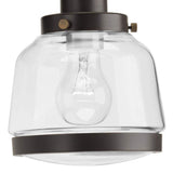 Progress Lighting Judson Collection 26 in. 5-Light Antique Bronze Clear Glass Farmhouse Chandelier Dining Room Light