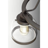 Progress Lighting Judson Collection 26 in. 5-Light Antique Bronze Clear Glass Farmhouse Chandelier Dining Room Light