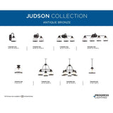 Progress Lighting Judson Collection 26 in. 5-Light Antique Bronze Clear Glass Farmhouse Chandelier Dining Room Light