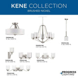 Progress Lighting Kene Collection 5-Light Brushed Nickel Clear Glass Craftsman Chandelier Light