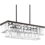 Progress Lighting Glimmer Collection 4-Light Antique Bronze Luxe Linear Chandelier Light