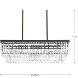 Progress Lighting Glimmer Collection 4-Light Antique Bronze Luxe Linear Chandelier Light